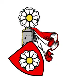 Původní erb pánů z Landštejna tvoří pětilistá růže, stejně jako u ostatních Vítkovců