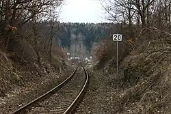 Trať mezi zastávkami Lubná a Zavidov