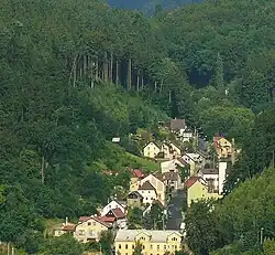 Pohled na Přípeř od děčínské nemocnice