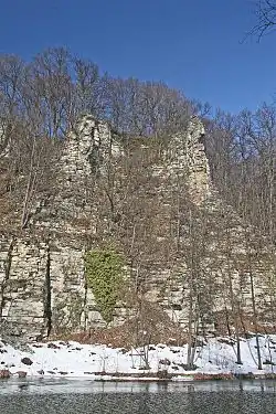 opukové výchozy v PR Peliny u Chocně