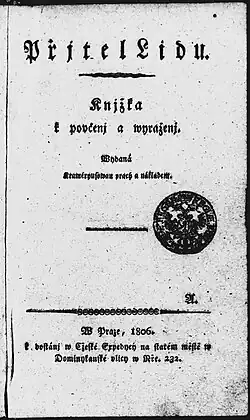 „K dostání v České Expedici na starém městě v Dominikánské ulici Nře. 232.“