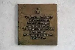 Pamětní deska velitelství sovětské armády