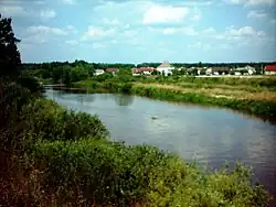 Řeka u vsi Jedlice v Opolském vojvodství