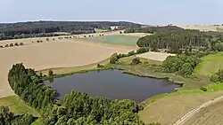 Letecký pohled na Rychtářský rybník