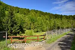 Oplocená část rezervace na dně údolí