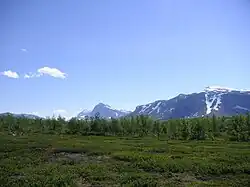 Pohled na Niják a Gisuris z Padjelanty