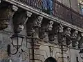 Palazzo Caruso, detail proslulého balkónu