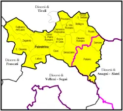 Diecéze palestrinská na mapě