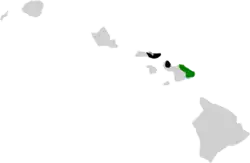 Výskyt Šatovníka zeleně, vyhynulá populace černě