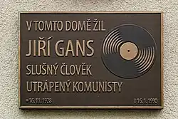 Pamětní deska Jiřího Ganse