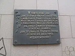 Pamětní deska v Biskupcově ul., Praha 3 - Žižkov