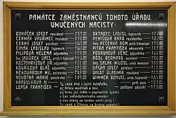 Pamětní deska zaměstnanců pošty