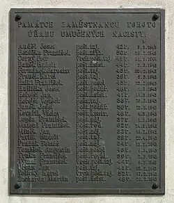 Pamětní deska zaměstnanců pošty