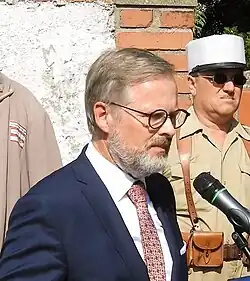 Premiér Petr Fiala při projevu