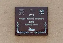 Pamětní deska k otevření trati