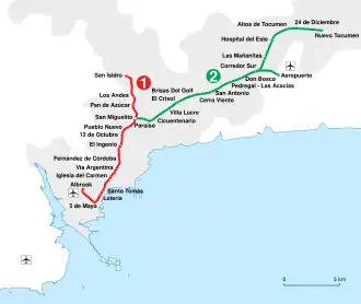 mapa provozovaných linek