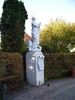 Vyhlídka s vinicí a sochou Panny Marie z Exilu