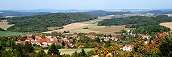 Pohled na Chudenice z rozhledny Bolfánek