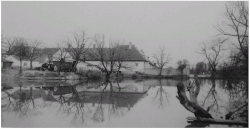 Zámecký (Panský) rybník, pohled od západu, v pozadí Jinonický zámek (před rokem 1940)