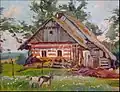Česká chalupa z Turnovska (kolem 1910)[6]