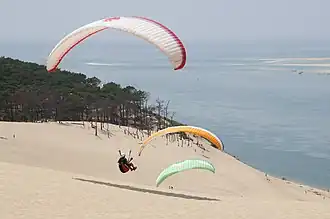 Paragliding na duně