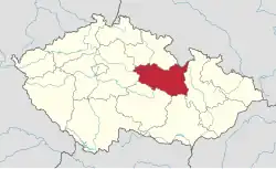 Pardubický kraj na mapě