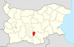 Obština na mapě Bulharska