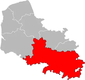 Arrondissement Arras na mapě departementu Pas-de-Calais