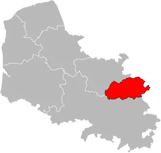 Arrondissement Lens na mapě departementu Pas-de-Calais