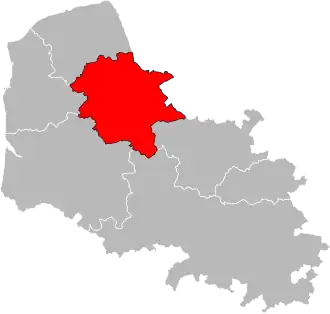 Arrondissement Saint-Omer na mapě departementu Pas-de-Calais