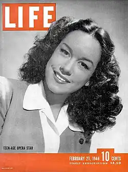 Patrice Munsel jako „Teen-Age Opera Star“, obálka únorového magazínu Life, 1944