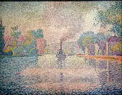 Paul Signac, 1901, L'Hirondelle Steamer on the Seine (Parník na Seině), Národní galerie v Praze