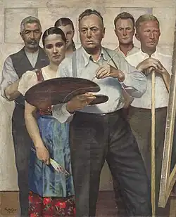 Portrét s blízkými (1937), olej na plátně
