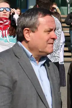 Prof. Pavel Demo během pozorování zatmění Slunce v Dejvicích, 20. 3. 2015