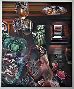 Pavel Vašíček, S vědomím bez vědomí I, olej na plátně 175 x 145 cm, 2018