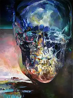 Pavel Vašíček, Vědomí, olej na plátně, 200 x 150 cm, 2017