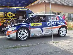 Pavel Valoušek s vozem Škoda Fabia S2000 v roce 2009