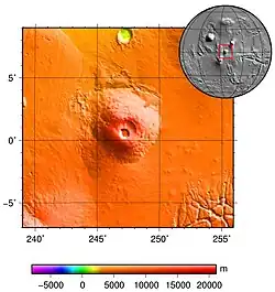 topografická mapa Pavonis Mons a okolí