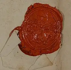 Pečeť Dominika von Trippenbacha z roku 1707