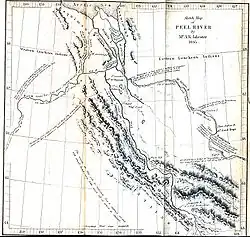 Mapa řeky z roku 1845