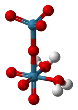 Model molekuly kyseliny rhenisté