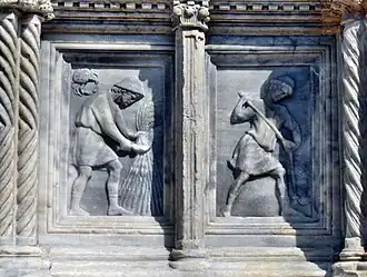 Kašna v Perugii (detail: červenec)