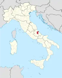 Provincie Pescara na mapě Itálie