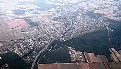 Letecký pohled na Mogyoród