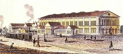 První pešťské nádraží v roce 1846.