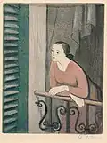 Na balkóně (barevná akvatinta) 1930