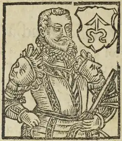 Petrold Tvorkovský z Kravař (kresba B. Paprockého, Zrcadlo slavného Markrabství moravského, 1593)