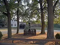 Křížek mezi stromy