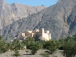 Pohled z dálky na pevnost an-Nachal