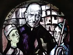 Jeho vitráž ve farním kostele v Liesingu